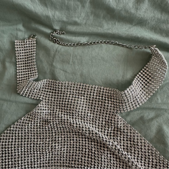NWT Zara Jewel Chainmail Halter Top - Picture 5 of 7